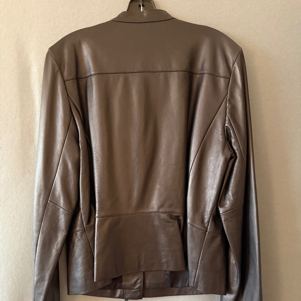 Navy Leather Jacket - Picture 3 of 7